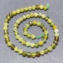 Grossular Beads (Green Garnet) on Thread, Faceted Ball, 6 mm diameter ±, length 39 cm