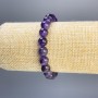 Amethyst Bracelet with Smooth Beads, 8 mm Diameter, 18 cm Length, Stretch