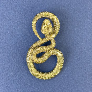 Brooch 'Snake' in gold-tone metal 52×29 mm+