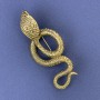 Brooch-pendant Snake Cobra gold-tone metal 77x33mm+