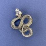 Snake Brooch-Pendant Silver Metal 40x31mm +