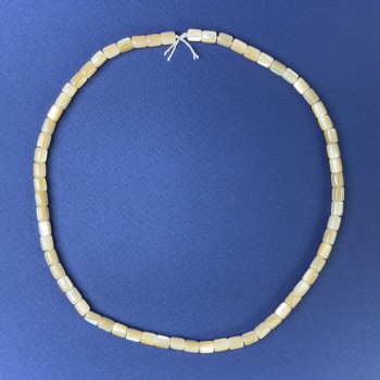 Beads beige natural mother-of-pearl cylinder 6x5 mm +/- on thread, length 40 cm