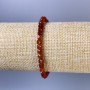 Carnelian bracelet with faceted cubes, 5 mm diameter, 18 cm length, stretch