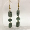 Jadeite Rectangle Earrings, 12x8 mm ±, roundels 8x6 mm ±, length 58 mm ±
