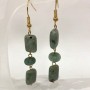 Jadeite Rectangle Earrings, 12x8 mm ±, roundels 8x6 mm ±, length 58 mm ±