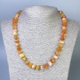 Carnelian Necklace, Faceted 10–12×7 mm, length 50 cm with clasp