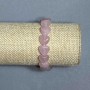 Pink Quartz Heart-Shaped Bracelet, 12x12 mm beads, 18 cm long, stretch