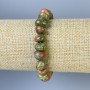 Jasper Heliotrope Bracelet, Faceted, 10x7 mm beads, 18 cm long, stretch