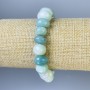 Larimar bracelet with tumbled beads, diameter 10–14×7–10 mm, length 18 cm, stretch