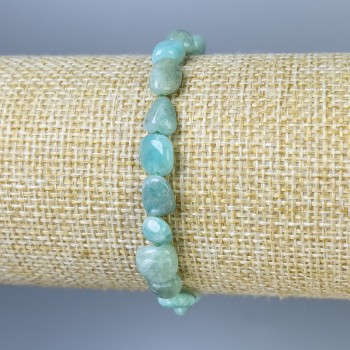 Amazonite bracelet with faceted beads, diameter 5-8×5-7 mm, length 18 cm, stretch
