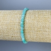 Faceted Amazonite Bracelet with 4mm Cube Beads, 18cm Length, Stretch