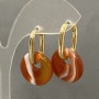 Carnelian Donut Earrings, 18mm diameter, 31mm length