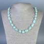 Amazonite Faceted Bead Necklace, 9-11×9-10 mm diameter, 45 cm length, with clasp
