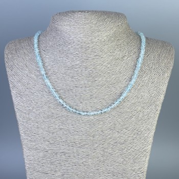 Faceted Topaz Necklace, cube-shaped beads 4x4 mm, length 45 cm (±) with clasp