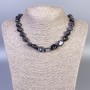Faceted iolite bead necklace, diameter 10-12×10-13 mm, length 50 cm +/- with clasp
