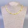 Yellow agate necklace with faceted cube beads, 4x4 mm, length 45 cm, with clasp