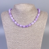 Necklace Lavender Amethyst, Faceted Beads, diameter 11x7 mm, length 45 cm, with clasp