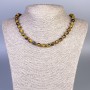 Tiger's Eye Necklace with a faceted bead, 8 mm diameter, 50 cm length ± with clasp