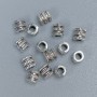 Bead insert hardware, silver metal color, 5x5 mm diameter with 3 mm hole, packaging 40 pcs