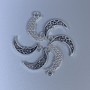 Moon Pendant Findings, Silver Color, Dimensions 18x9-51, 5mm± opening, diameter 1.5mm±, Packaging 32 pcs