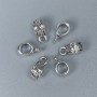 Bale findings, silver-tone metal, size 11×5×6 mm ±, hole diameters 4.5 mm ± and 2 mm ±, packaging 20 pcs