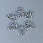Silver Bail Findings, metal color silver, dimensions 11×8×3 mm, hole diameters 4 mm +/- and 1.5 mm +/-; packaging 20 g (~32 pcs)