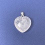 Heart Pendant with Rock Crystal - Natural Faceted Stone 20×20×8×25 mm+