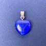 Heart Pendant, Natural Stone Blue Cat's Eye, 16x16x6x25 mm +