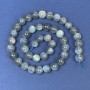 Labradorite Beads on Beading Thread - Smooth Round Bead, Diameter 9 mm ±, Length 39 cm ±