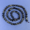 Sunstone Obsidian Beads on Thread, Diamond-Shaped 6x5 mm, length 39 cm