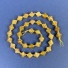 Faceted Citrine Beads, Rhombus 8x8 mm, with seed beads on thread, length 37 cm