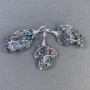 Rainbow Pyrite Pendant with Galvanic Coating, Unfinished in Wire-Wrapped Setting, Assorted Sizes 35-45 x 9-22 mm