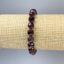 Garnet Bracelet with Smooth Beads, 8 mm Diameter, 18 cm Length, Elastic