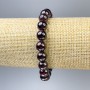 Garnet Bracelet with Smooth Beads, Assorted Sizes from 8.5 to 10 mm, Length 18 cm +/- Stretch