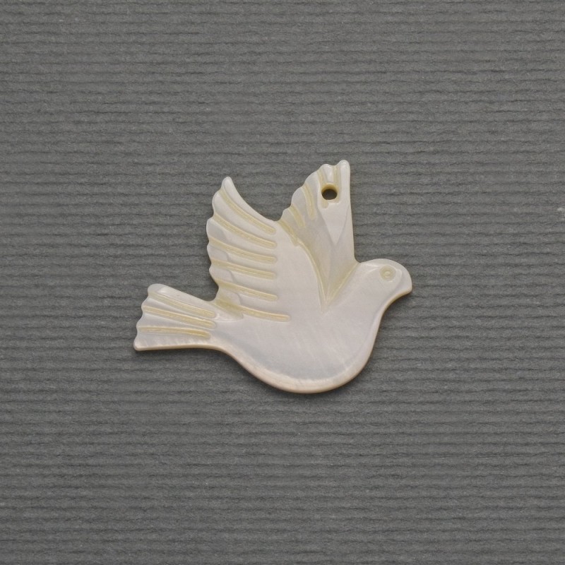 Dove pendant with natural mother-of-pearl 19x23mm+