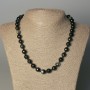 Agate bead necklace, faceted bead, 10 mm diameter ±, 50 mm length ±, with clasp