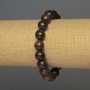 Bronzite Bracelet with Smooth Beads, 10 mm Diameter, about 18 cm, Elastic