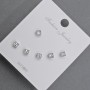 Stud Earrings 3.5 mm – Silver-toned Metal with White Crystals