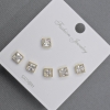 Stud Earrings with White Crystals