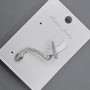 Snake Ear Cuff in Silver-Tone Metal 14x30 mm ± White and Green Crystals