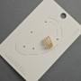 Earring kaf for the earlobe, golden metal, 10x14 mm ± white crystals