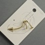 Cafe-style earring for the earlobe, gold-tone metal, 15x35 mm ±, white rhinestones