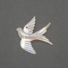Swallow pendant with natural white mother-of-pearl 22x25x3 mm