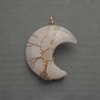 Pendant Moon Rock Crystal in Golden Woven Setting, Diameter 35mm ±, Length 45mm ±