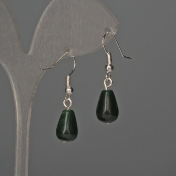 Chrysoprase drop earrings 8x12mm+-, length 32mm+