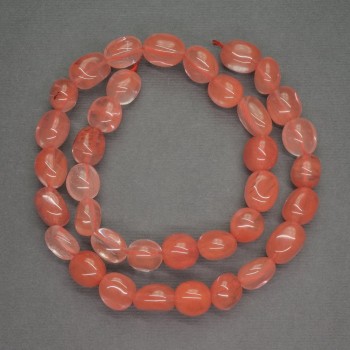 Beads of natural chalcedony, faceted, 9mm diameter, 40cm length ±