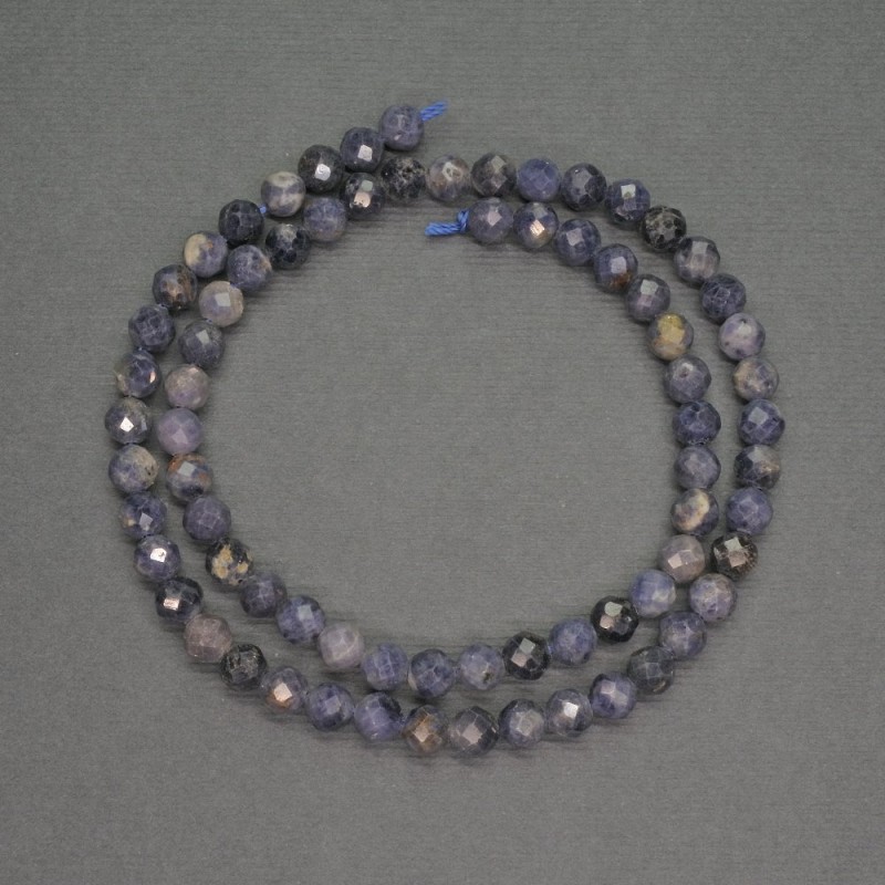 Natural Sapphire Beads - Faceted Round Bead, 5.5 mm diameter, 39 cm length