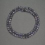 Natural sapphire beads, faceted round beads, 5 mm diameter, 39 cm length