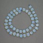 Opalite Moonstone Beads (synthetic) Faceted Cubes, 7mm diameter +/- Seed Beads 3mm diameter +/-, Length 39cm +/-