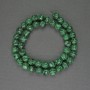 Malachite beads, faceted ball, 8 mm diameter ± on thread, length 37 cm ±